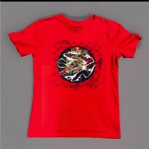 Boys Size L Red Mario Kart Nintendo With Holographic Bowser Mario